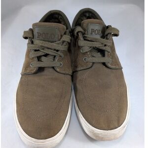 Polo‎ Ralph Lauren Men Brown Canvas Corduroy Low Top Sneakers Shoes Size 11.5D